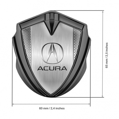 Acura Bodyside Emblem Badge Graphite Aluminum Mesh Metallic Motif