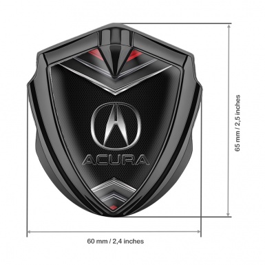 Acura Trunk Emblem Badge Graphite Dark Mesh Chrome Elements