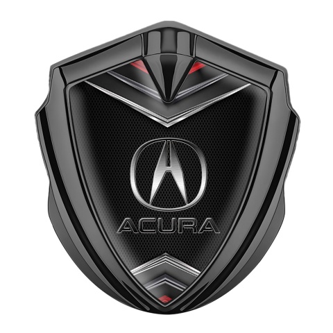 Acura Trunk Emblem Badge Graphite Dark Mesh Chrome Elements