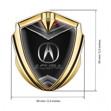 Acura Trunk Emblem Badge Gold Dark Mesh Chrome Elements