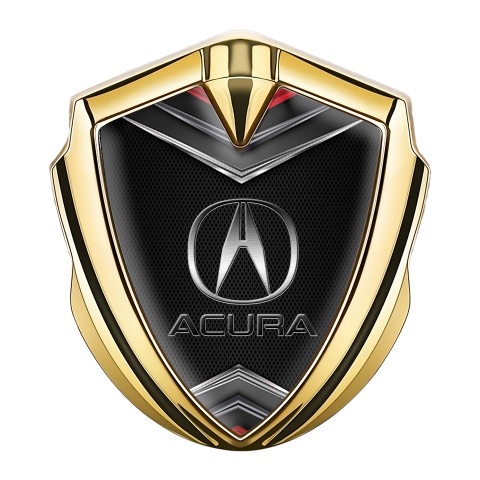 Acura Trunk Emblem Badge Gold Dark Mesh Chrome Elements
