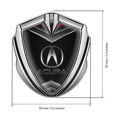 Acura Trunk Emblem Badge Silver Dark Mesh Chrome Elements