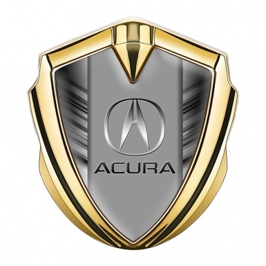 Acura Bodyside Domed Emblem Graphite Greyscale Stripes Classic Logo