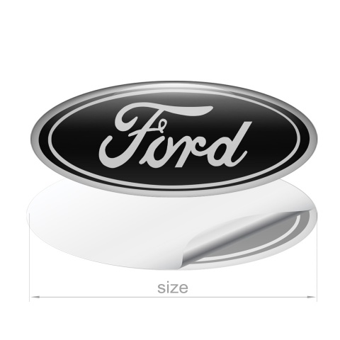 Ford Emblem Silicone Sticker Balck Grey Ring