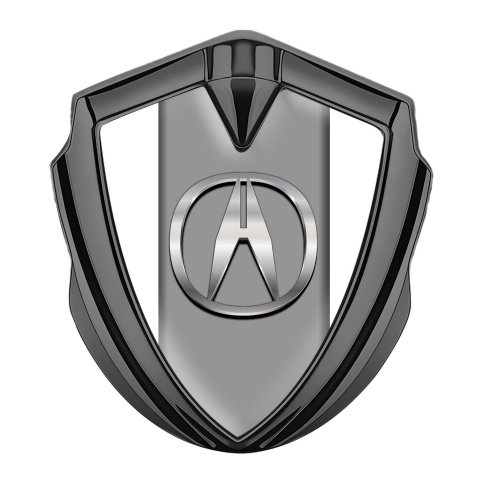 Acura 3D Car Metal Domed Emblem Graphite White Pearl Chrome Logo Motif