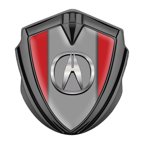 Acura Bodyside Emblem Self Adhesive Graphite Red Base Chrome Logo Effect