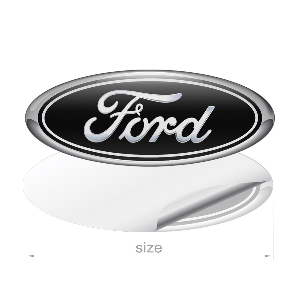 Ford Emblem Silicone Sticker Classic 3D Black, Domed Emblems, Stickers