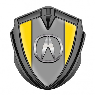 Acura Emblem Badge Self Adhesive Graphite Yellow Theme Metallic Logo