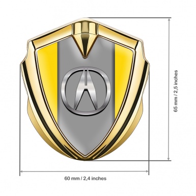 Acura Emblem Badge Self Adhesive Gold Yellow Theme Metallic Logo