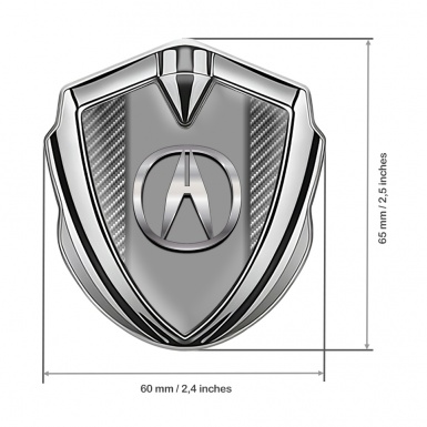 Acura Emblem Fender Badge Silver Light Carbon Polished Logo Design