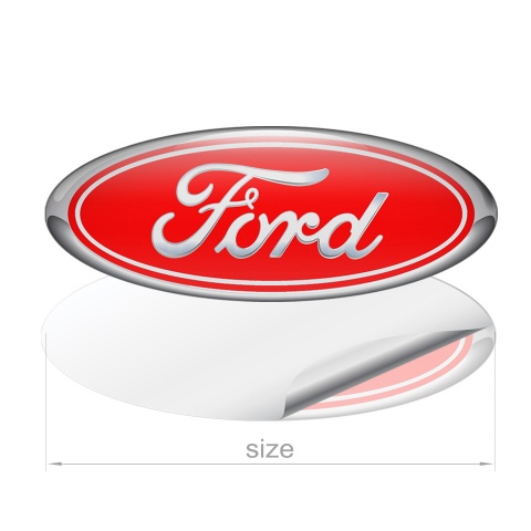Ford Emblem Silicone Sticker Classic 3D Red
