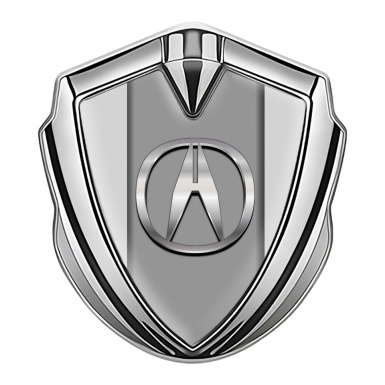 Acura Emblem Trunk Badge Silver Moon Grey Big Chromatic Logo Effect