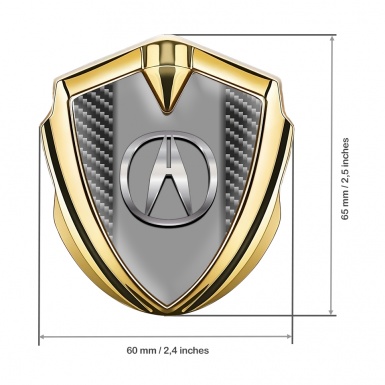 Acura Emblem Self Adhesive Gold Dark Carbon Chromatic Logo Design