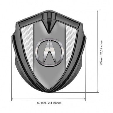 Acura Bodyside Emblem Badge Graphite White Carbon Base Grey Hub Motif