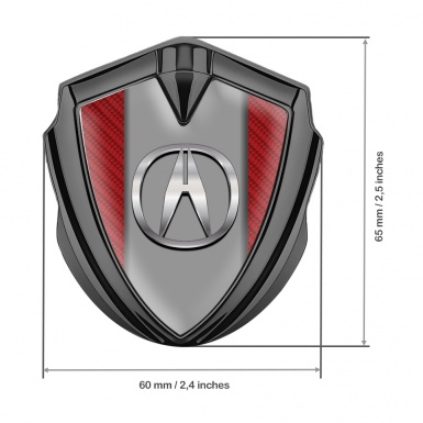 Acura Trunk Emblem Badge Graphite Red Carbon Chromatic Logo Effect