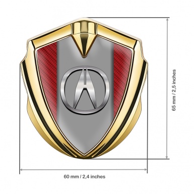Acura Trunk Emblem Badge Gold Red Carbon Chromatic Logo Effect