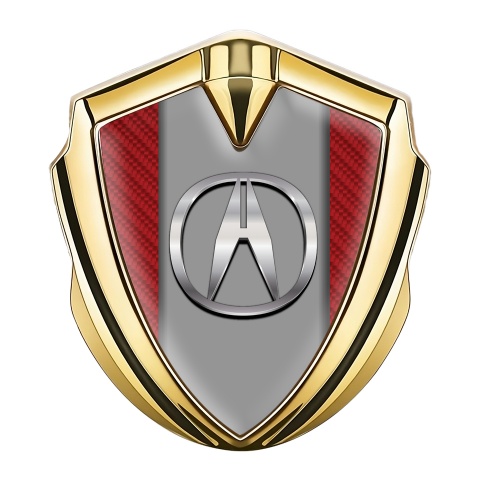 Acura Trunk Emblem Badge Gold Red Carbon Chromatic Logo Effect
