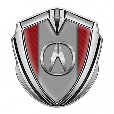 Acura Trunk Emblem Badge Silver Red Carbon Chromatic Logo Effect