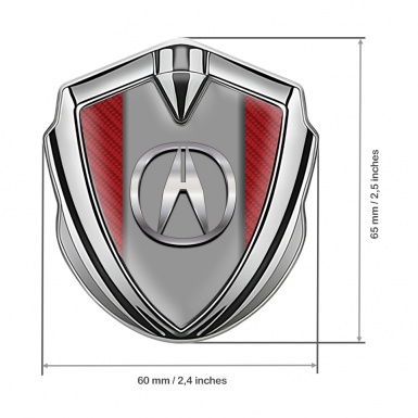 Acura Trunk Emblem Badge Silver Red Carbon Chromatic Logo Effect