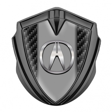 Acura Bodyside Domed Emblem Graphite Black Carbon Motif Chrome Effect