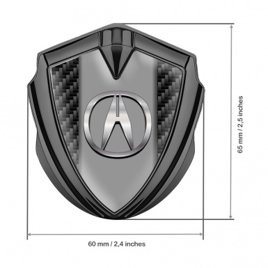 Acura Bodyside Domed Emblem Graphite Black Carbon Motif Chrome Effect