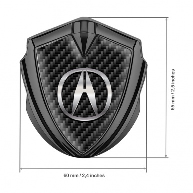 Acura Bodyside Emblem Self Adhesive Graphite Black Carbon Chromatic Logo