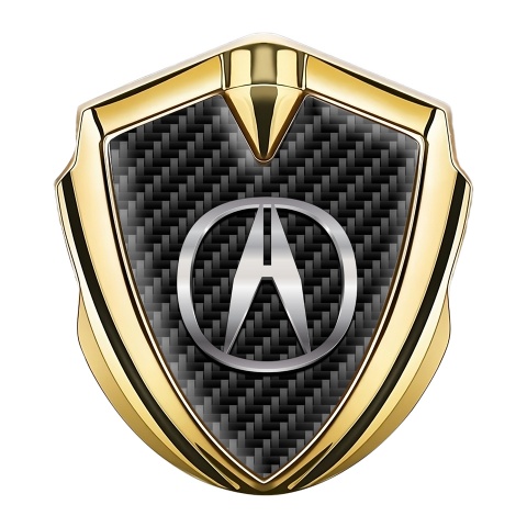 Acura Bodyside Emblem Self Adhesive Gold Black Carbon Chromatic Logo