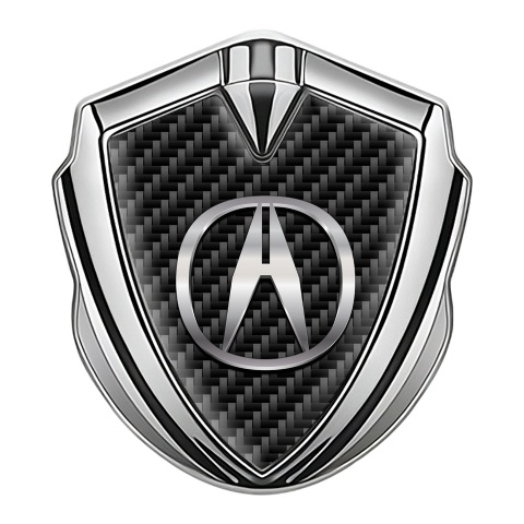 Acura Bodyside Emblem Self Adhesive Silver Black Carbon Chromatic Logo