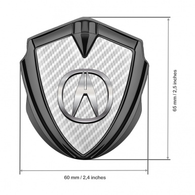 Acura 3D Car Metal Domed Emblem Graphite White Carbon Polished Logo