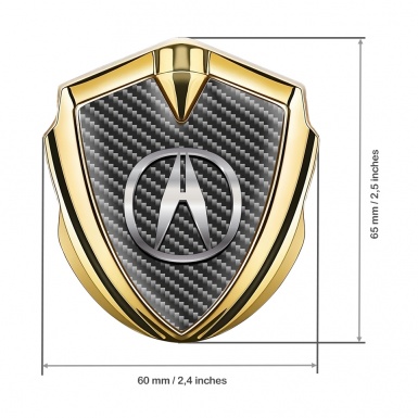 Acura Bodyside Emblem Self Adhesive Gold Dark Carbon Chromatic Logo