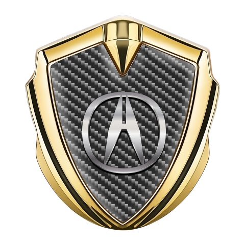 Acura Bodyside Emblem Self Adhesive Gold Dark Carbon Chromatic Logo