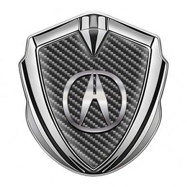 Acura Bodyside Emblem Self Adhesive Silver Dark Carbon Chromatic Logo