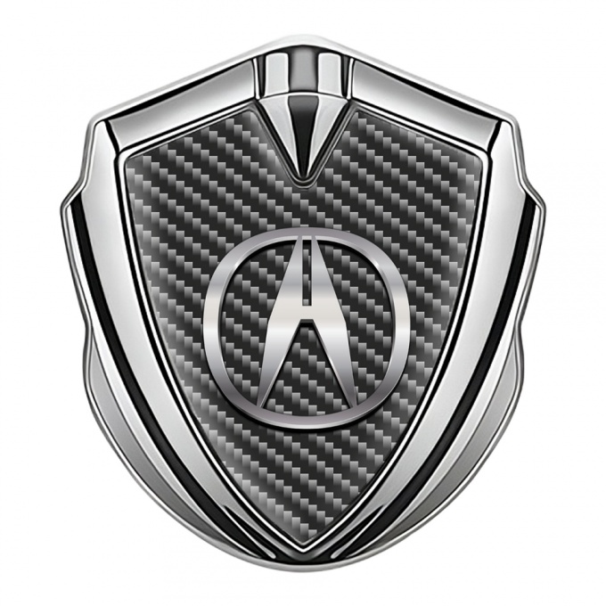 Acura Bodyside Emblem Self Adhesive Silver Dark Carbon Chromatic Logo