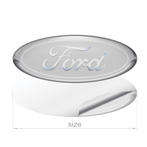 Ford Emblem Silicone Sticker Classic 3D Grey
