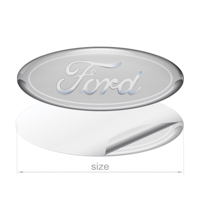 Ford Emblem Silicone Sticker Classic 3D Grey