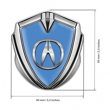 Acura Emblem Fender Badge Silver Glacial Blue Chromatic Logo Design
