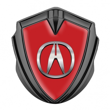 Acura Bodyside Emblem Badge Graphite Crimson Base Chromed Variant