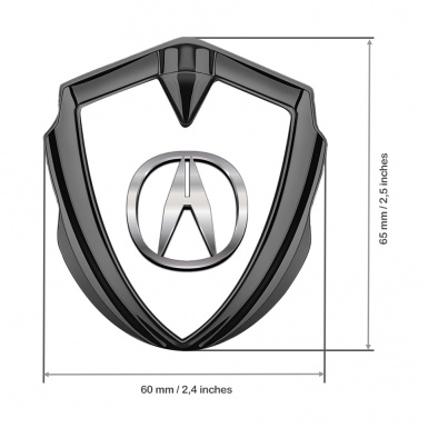 Acura Trunk Emblem Badge Graphite White Pearl Chromatic Logo Design