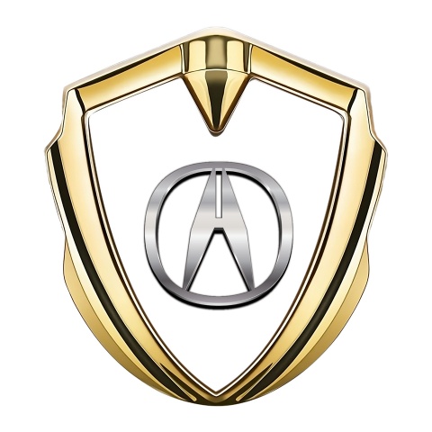 Acura Trunk Emblem Badge Gold White Pearl Chromatic Logo Design