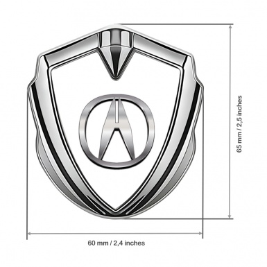 Acura Trunk Emblem Badge Silver White Pearl Chromatic Logo Design