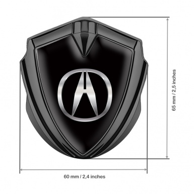 Acura Bodyside Domed Emblem Graphite Black Noir Polished Logo Design