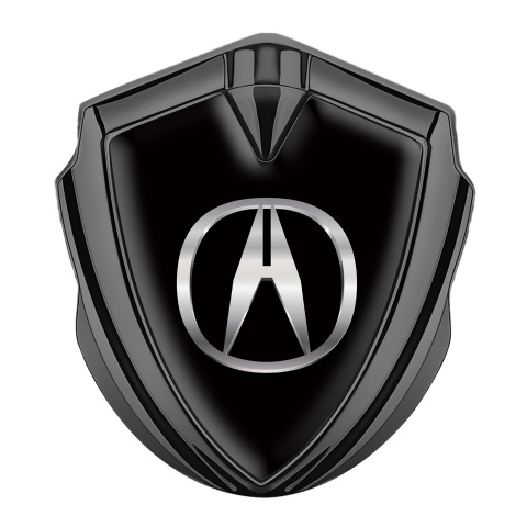 Acura Bodyside Domed Emblem Graphite Black Noir Polished Logo Design