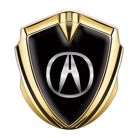 Acura Bodyside Domed Emblem Gold Black Noir Polished Logo Design