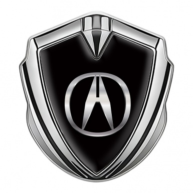 Acura Bodyside Domed Emblem Silver Black Noir Polished Logo Design