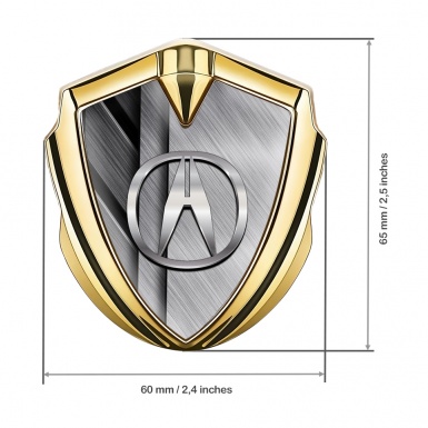 Acura Metal Emblem Self Adhesive Gold Crossed Plates Polished Design