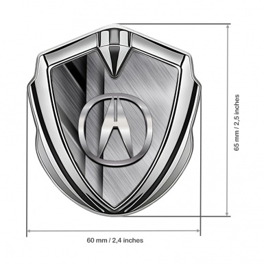 Acura Metal Emblem Self Adhesive Silver Crossed Plates Polished Design