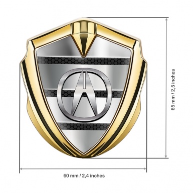 Acura 3D Car Metal Domed Emblem Gold Industrial Shutter Chrome Logo