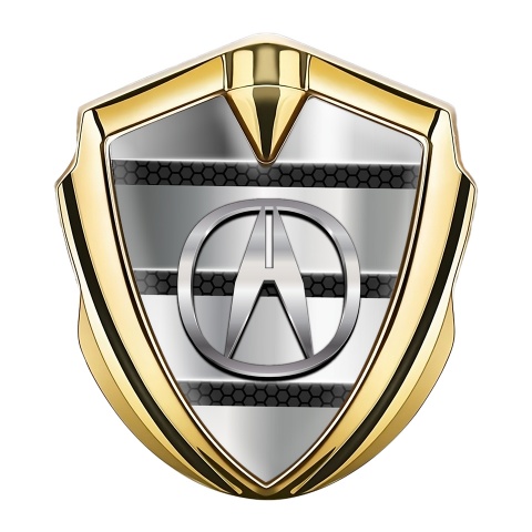 Acura 3D Car Metal Domed Emblem Gold Industrial Shutter Chrome Logo