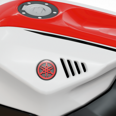 Moto Red Logo Emblem Decal – 3D Effect Stickers (85x47mm) For Motorcycle Tank Or Helmet