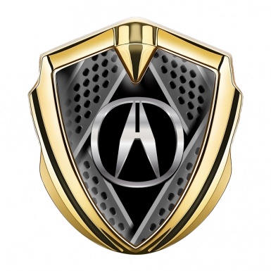 Acura Bodyside Emblem Self Adhesive Gold Bladed Motif Polished Logo